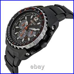 New Seiko SSC263P1 Prospex Aviation Solar Black Orange Wristwatch For Men