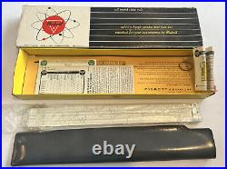 Pickett All Metal Slide Rule Simplex Trig N902-T Box Leather Cover Manual NOS+++