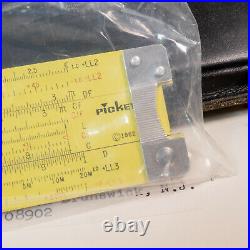 Pickett N-500-ES All Metal Slide Rule, Leather Case, Box, Paperwork 1962 NOS