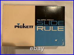 Pickett Slide Rule N600 Dual Base Log Log All Metal Rule withCase Box Manual Mint