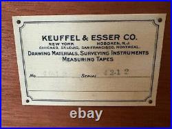 RARE Thacher's Calculating Instrument/Slide Rule by Keuffel & Esser CO NY 1917