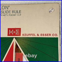 Rare Vintage K & E Deci-lon Pocket Slide Rule, Model 68 1130, Leather, Brand New