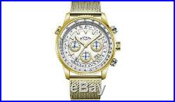 Rotary Men's Stainless Steel Gold Plated Bracelet Watch A Detailed Slide Rule UK