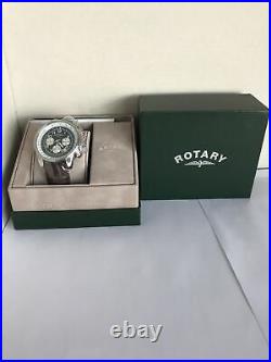 Rotary Mens Chronospeed Chronograph Brown Leather Strap Watch GB03351/19
