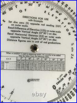 Ruler circular slide rule Stadia calculator Computer Difference Of Elevation
