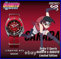SEIKO 5 Sports x NARUTO & BORUTO Limited Edition SBSA089 SARADA Watch Men's