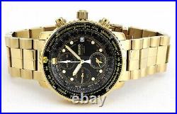 SEIKO Pilot Chronograph SNA414PC SNA414P1 Black Gold Men's QUARTZ watch