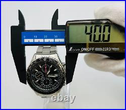 Seiko quartz chronograph 7T92-0CFC rotating slide rule analog 40.0mm