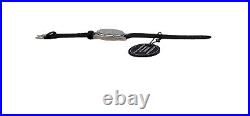 Stauer Tachymeter 24859 Aviator Watch 24858 Black Leather Strap A41 Needs Batt