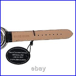 Stauer Tachymeter 24859 Aviator Watch 24858 Black Leather Strap A41 Needs Batt