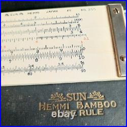 Sun Hemmi No 255 Vintage Chemical Engineering Slide Rule Bamboo Japan new in box