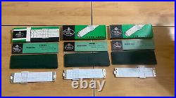 THREE FABER CASTELL SLIDE RULE 62/83 WithMANUAL LEATHER CASE&BOXED OLD NEW STUFF