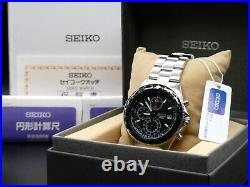 UNUSED SEIKO SND253 Flightmaster Pilot 7T92-0CF0 Chronograph Black Watch