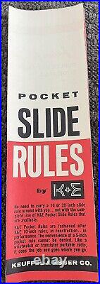 Vintage 1954 K&E Keuffel Esser Model 4053-3S Slide Rule WithBox, Case and Manual