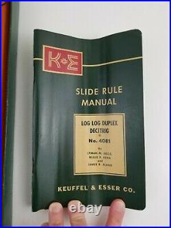 Vintage K&E Log Log Duplex Decitrig Slide Rule Keuffel & Esser NIB Leather Case