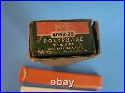 Vintage Keuffel & Esser K&E Slide Rule 4053 Co New York-Pat Leather Case & BOX