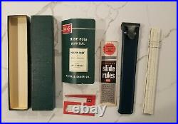 Vintage NOS K&E Keuffel & Esser Co Slide Rule 68-1617 Leather Case Box Polyphase