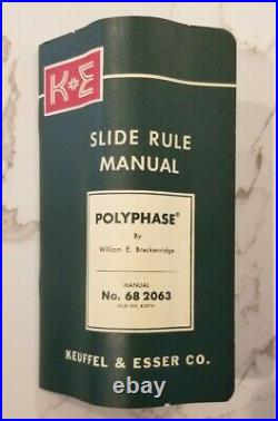 Vintage NOS K&E Keuffel & Esser Co Slide Rule 68-1617 Leather Case Box Polyphase