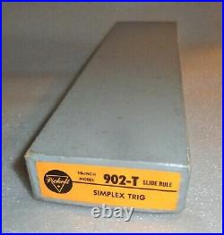 Vintage PICKETT Slide Rule 902-T Simplex Trig White Metal Rule Leather Case 1955