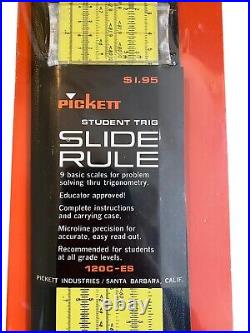 Vintage Pickett Microline 120 Plastic Slide Rule with Case 120C-ES New Sealed