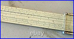 Vintage Sun Hemmi #153 Bamboo Slide Rule with Case- Made in Occupied Japan
