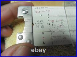 Vtg Pickett 500 hi log all metal slide rule w leather case manual original box