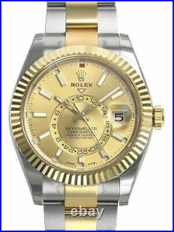 Watch Rolex Sky Dweller 326933 Yellow Gold Champagne Color Dial Brand-New